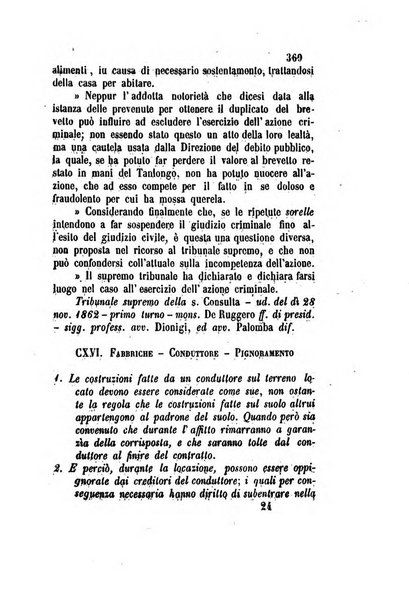 Giornale del Foro in cui si raccolgono le più importanti regiudicate dei supremi tribunali di Roma e dello Stato pontificio in materia civile