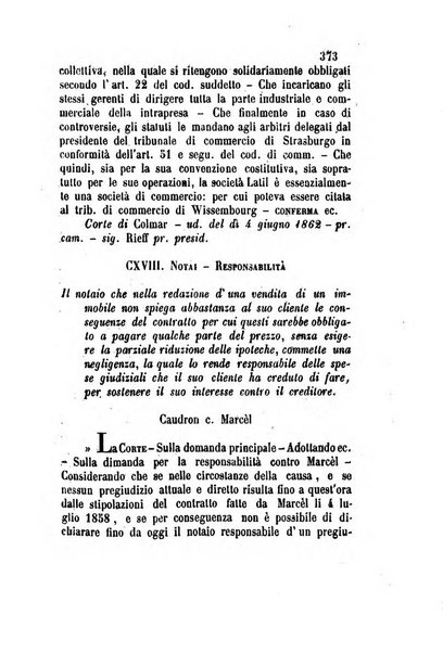 Giornale del Foro in cui si raccolgono le più importanti regiudicate dei supremi tribunali di Roma e dello Stato pontificio in materia civile