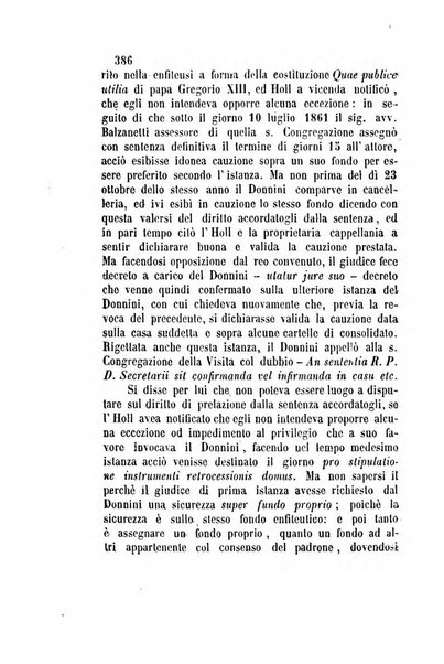 Giornale del Foro in cui si raccolgono le più importanti regiudicate dei supremi tribunali di Roma e dello Stato pontificio in materia civile