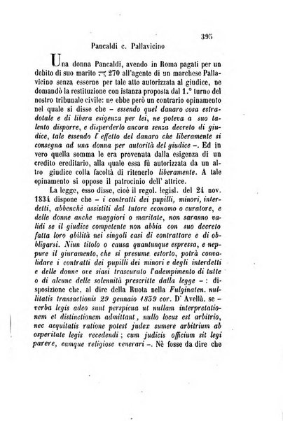 Giornale del Foro in cui si raccolgono le più importanti regiudicate dei supremi tribunali di Roma e dello Stato pontificio in materia civile