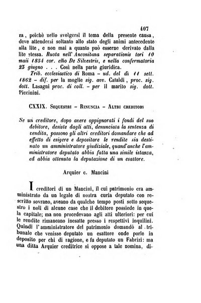 Giornale del Foro in cui si raccolgono le più importanti regiudicate dei supremi tribunali di Roma e dello Stato pontificio in materia civile