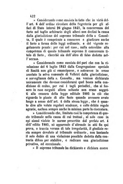 Giornale del Foro in cui si raccolgono le più importanti regiudicate dei supremi tribunali di Roma e dello Stato pontificio in materia civile