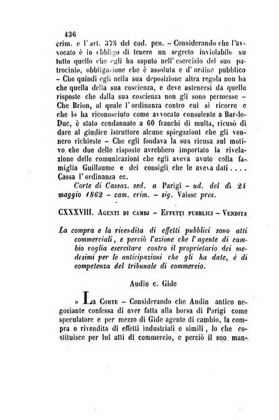 Giornale del Foro in cui si raccolgono le più importanti regiudicate dei supremi tribunali di Roma e dello Stato pontificio in materia civile