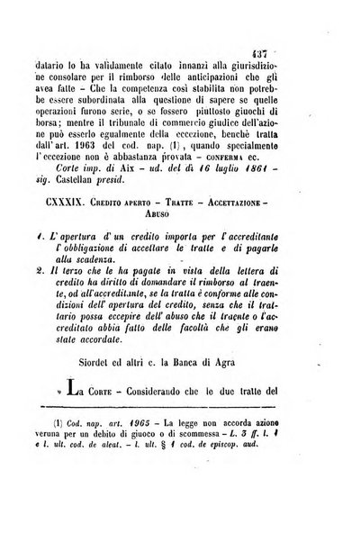 Giornale del Foro in cui si raccolgono le più importanti regiudicate dei supremi tribunali di Roma e dello Stato pontificio in materia civile