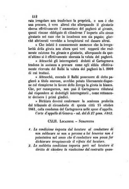 Giornale del Foro in cui si raccolgono le più importanti regiudicate dei supremi tribunali di Roma e dello Stato pontificio in materia civile