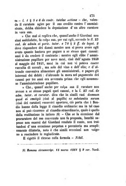 Giornale del Foro in cui si raccolgono le più importanti regiudicate dei supremi tribunali di Roma e dello Stato pontificio in materia civile