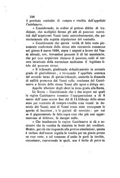 Giornale del Foro in cui si raccolgono le più importanti regiudicate dei supremi tribunali di Roma e dello Stato pontificio in materia civile