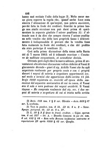 Giornale del Foro in cui si raccolgono le più importanti regiudicate dei supremi tribunali di Roma e dello Stato pontificio in materia civile