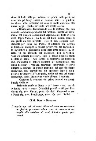 Giornale del Foro in cui si raccolgono le più importanti regiudicate dei supremi tribunali di Roma e dello Stato pontificio in materia civile