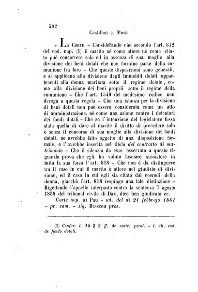 Giornale del Foro in cui si raccolgono le più importanti regiudicate dei supremi tribunali di Roma e dello Stato pontificio in materia civile