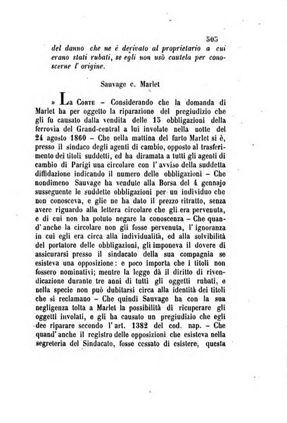 Giornale del Foro in cui si raccolgono le più importanti regiudicate dei supremi tribunali di Roma e dello Stato pontificio in materia civile