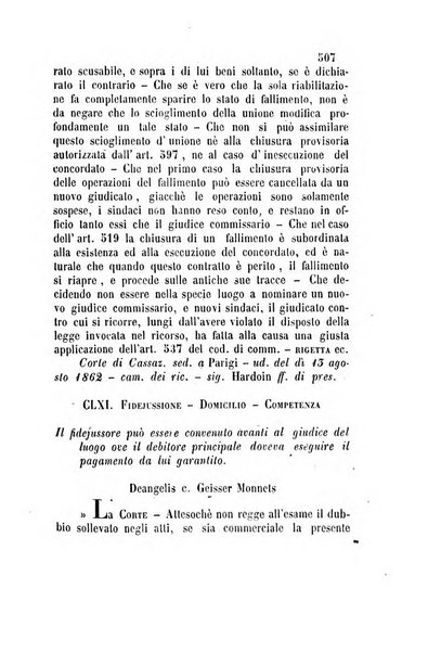 Giornale del Foro in cui si raccolgono le più importanti regiudicate dei supremi tribunali di Roma e dello Stato pontificio in materia civile