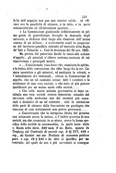 Giornale del Foro in cui si raccolgono le più importanti regiudicate dei supremi tribunali di Roma e dello Stato pontificio in materia civile