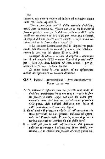 Giornale del Foro in cui si raccolgono le più importanti regiudicate dei supremi tribunali di Roma e dello Stato pontificio in materia civile