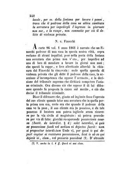 Giornale del Foro in cui si raccolgono le più importanti regiudicate dei supremi tribunali di Roma e dello Stato pontificio in materia civile