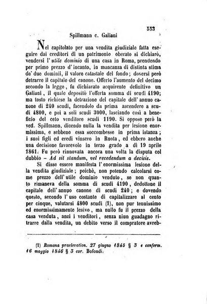 Giornale del Foro in cui si raccolgono le più importanti regiudicate dei supremi tribunali di Roma e dello Stato pontificio in materia civile