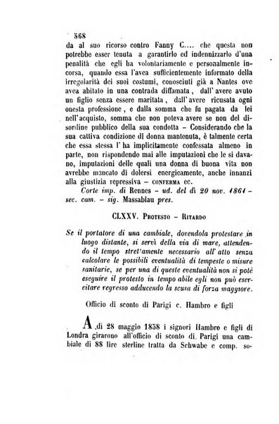 Giornale del Foro in cui si raccolgono le più importanti regiudicate dei supremi tribunali di Roma e dello Stato pontificio in materia civile