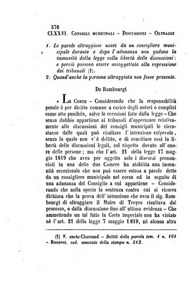 Giornale del Foro in cui si raccolgono le più importanti regiudicate dei supremi tribunali di Roma e dello Stato pontificio in materia civile