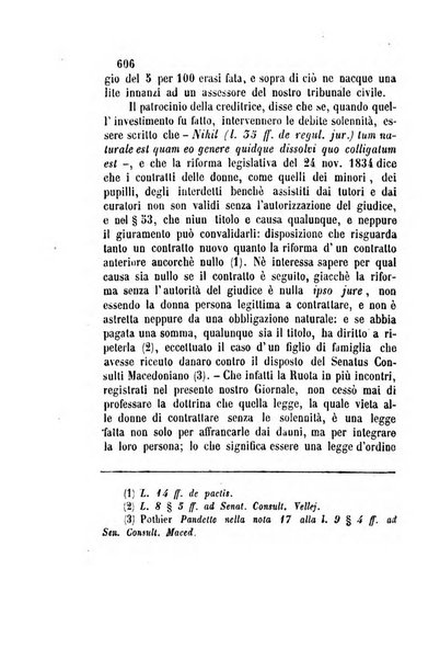 Giornale del Foro in cui si raccolgono le più importanti regiudicate dei supremi tribunali di Roma e dello Stato pontificio in materia civile