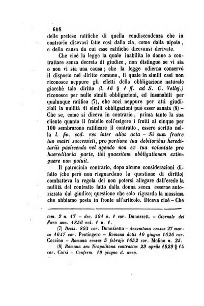 Giornale del Foro in cui si raccolgono le più importanti regiudicate dei supremi tribunali di Roma e dello Stato pontificio in materia civile