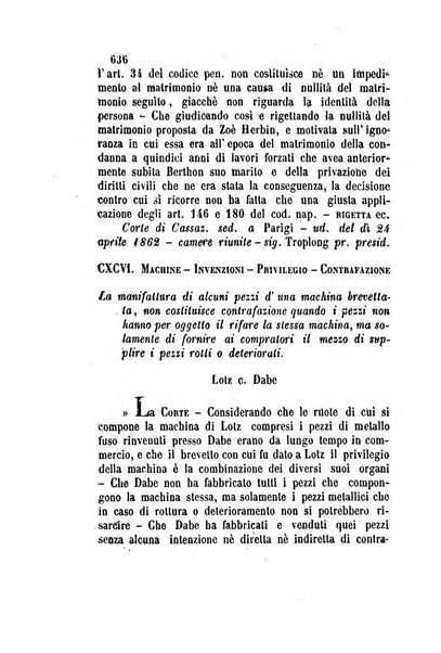 Giornale del Foro in cui si raccolgono le più importanti regiudicate dei supremi tribunali di Roma e dello Stato pontificio in materia civile