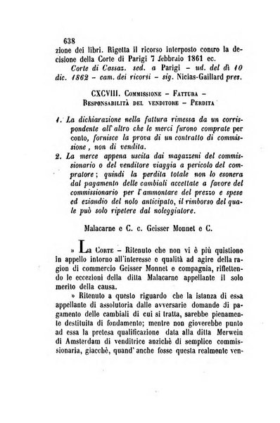 Giornale del Foro in cui si raccolgono le più importanti regiudicate dei supremi tribunali di Roma e dello Stato pontificio in materia civile