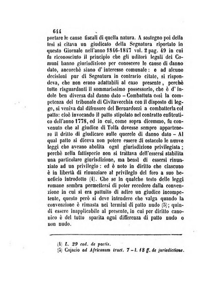 Giornale del Foro in cui si raccolgono le più importanti regiudicate dei supremi tribunali di Roma e dello Stato pontificio in materia civile