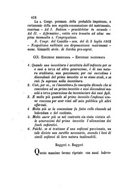 Giornale del Foro in cui si raccolgono le più importanti regiudicate dei supremi tribunali di Roma e dello Stato pontificio in materia civile