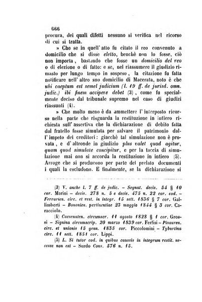 Giornale del Foro in cui si raccolgono le più importanti regiudicate dei supremi tribunali di Roma e dello Stato pontificio in materia civile