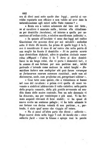 Giornale del Foro in cui si raccolgono le più importanti regiudicate dei supremi tribunali di Roma e dello Stato pontificio in materia civile