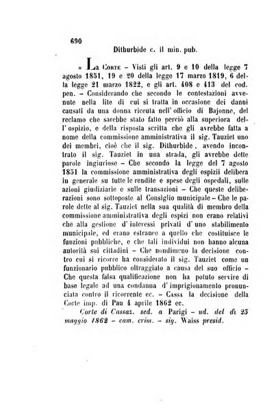 Giornale del Foro in cui si raccolgono le più importanti regiudicate dei supremi tribunali di Roma e dello Stato pontificio in materia civile