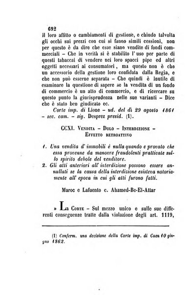 Giornale del Foro in cui si raccolgono le più importanti regiudicate dei supremi tribunali di Roma e dello Stato pontificio in materia civile