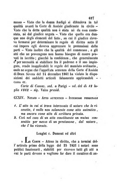 Giornale del Foro in cui si raccolgono le più importanti regiudicate dei supremi tribunali di Roma e dello Stato pontificio in materia civile