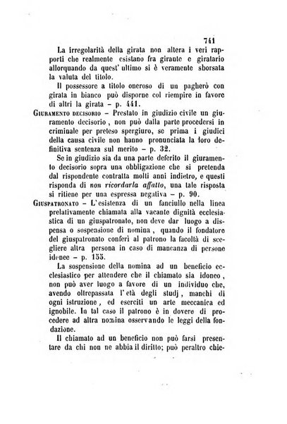 Giornale del Foro in cui si raccolgono le più importanti regiudicate dei supremi tribunali di Roma e dello Stato pontificio in materia civile