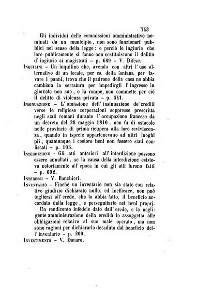 Giornale del Foro in cui si raccolgono le più importanti regiudicate dei supremi tribunali di Roma e dello Stato pontificio in materia civile