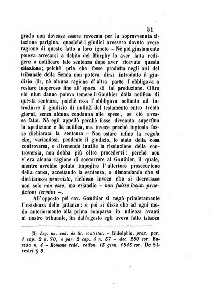 Giornale del Foro in cui si raccolgono le più importanti regiudicate dei supremi tribunali di Roma e dello Stato pontificio in materia civile