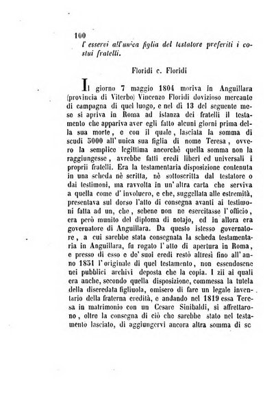 Giornale del Foro in cui si raccolgono le più importanti regiudicate dei supremi tribunali di Roma e dello Stato pontificio in materia civile