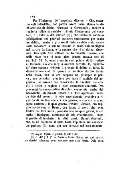 Giornale del Foro in cui si raccolgono le più importanti regiudicate dei supremi tribunali di Roma e dello Stato pontificio in materia civile