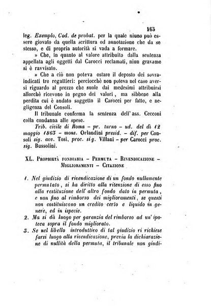 Giornale del Foro in cui si raccolgono le più importanti regiudicate dei supremi tribunali di Roma e dello Stato pontificio in materia civile