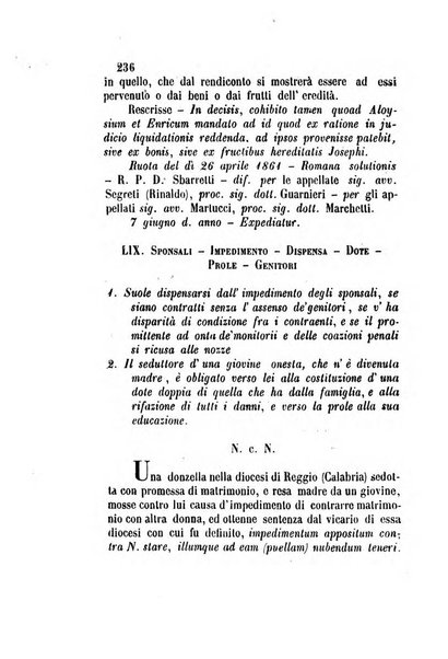 Giornale del Foro in cui si raccolgono le più importanti regiudicate dei supremi tribunali di Roma e dello Stato pontificio in materia civile