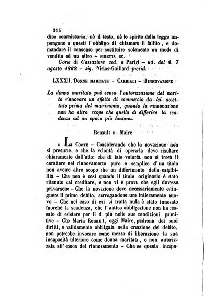 Giornale del Foro in cui si raccolgono le più importanti regiudicate dei supremi tribunali di Roma e dello Stato pontificio in materia civile