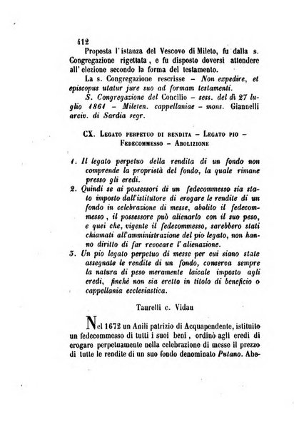 Giornale del Foro in cui si raccolgono le più importanti regiudicate dei supremi tribunali di Roma e dello Stato pontificio in materia civile