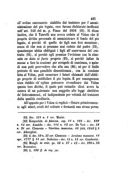 Giornale del Foro in cui si raccolgono le più importanti regiudicate dei supremi tribunali di Roma e dello Stato pontificio in materia civile