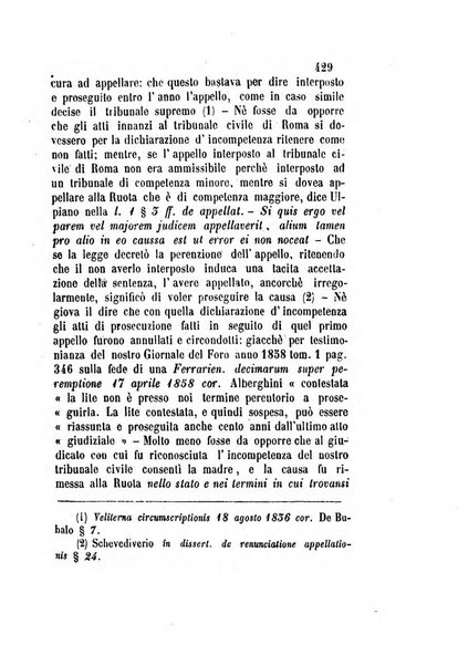 Giornale del Foro in cui si raccolgono le più importanti regiudicate dei supremi tribunali di Roma e dello Stato pontificio in materia civile