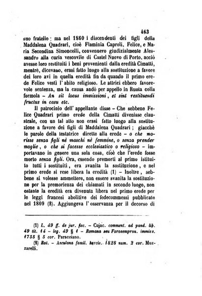 Giornale del Foro in cui si raccolgono le più importanti regiudicate dei supremi tribunali di Roma e dello Stato pontificio in materia civile