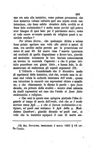 Giornale del Foro in cui si raccolgono le più importanti regiudicate dei supremi tribunali di Roma e dello Stato pontificio in materia civile