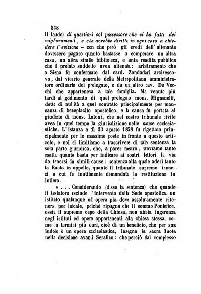 Giornale del Foro in cui si raccolgono le più importanti regiudicate dei supremi tribunali di Roma e dello Stato pontificio in materia civile