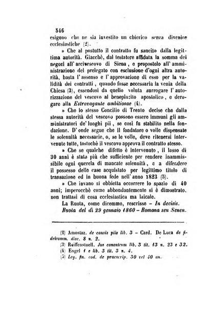 Giornale del Foro in cui si raccolgono le più importanti regiudicate dei supremi tribunali di Roma e dello Stato pontificio in materia civile