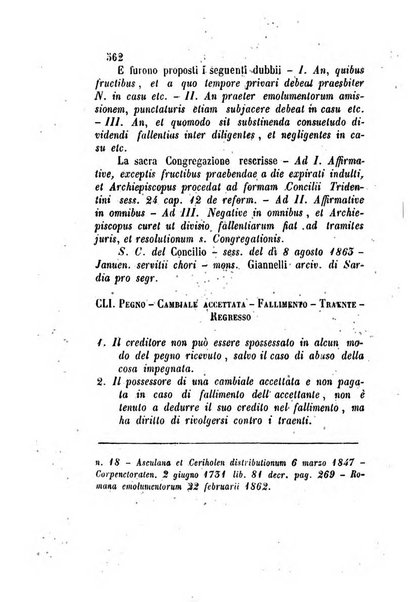 Giornale del Foro in cui si raccolgono le più importanti regiudicate dei supremi tribunali di Roma e dello Stato pontificio in materia civile