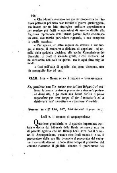 Giornale del Foro in cui si raccolgono le più importanti regiudicate dei supremi tribunali di Roma e dello Stato pontificio in materia civile